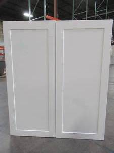 lot 203 image: Hampton Bay Cambridge Shaker Assembled 36x42x12.5 in. Wall Cabinet with 2 Soft Close Doors in White, CM3642W-WH - Some Scratches