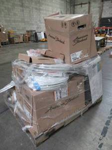 lot 207 image: WHOLESALE MIXED PALLET OF TOILET PARTS, SEATS, BOWL AND MORE