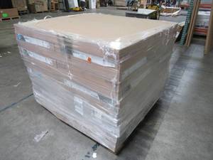 lot 214 image: Armstrong Ceilings 24 x 48 x 1516 Esprit Lay-in Fiberglass Ceiling Panels 28 Cases of 4, 32 Sq FtCase.