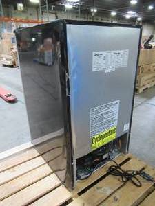 lot 221 image: Magic Chef 4.4 cu. ft. Mini Fridge in Stainless Look, HMR440SE - Dented - Works.