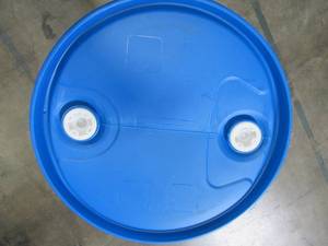 lot 225 image: 55 Gal. Blue Industrial Plastic Drum, PTH0933