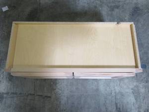 lot 131 image: Hampton Bay Unfinished Assembled 30x15x12 in. Wall Bridge Cabinet in Unfinished Beech KW3015-UF