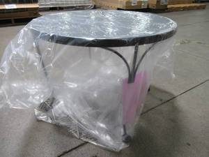 lot 236 image: Woodard Outdoor Patio Side Table 24 in Diameter and 18 Tall.  NEW