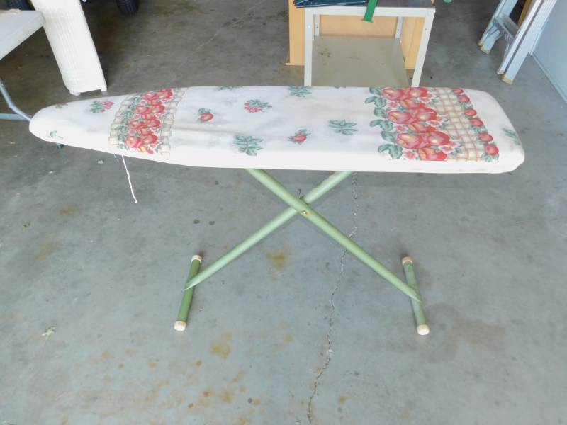Vintage Ironing Board with Floral Cover