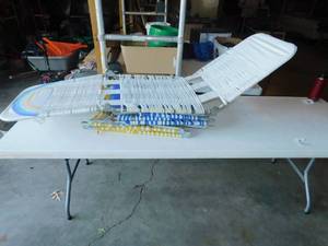 3 Plastic Folding Lounge Chairs