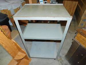 Grey Metal Stand with Shelf