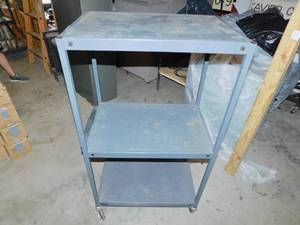Grey Stand with Shelves and Power Cord