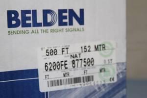 lot 109 image: New 500 Spool  Reel of Belden 2 Conductor 16 AWG Shielded Security & Sound  Speaker Cable