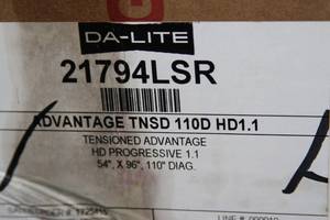 lot 10 image: $5,000 MSRP Projection Screen - Da-Lite Tensioned Advantage Electric Motorized Widescreen HD Video