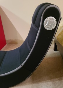 lot 74 image: Black X Rocker Floor Video Gamer Rocking Chair