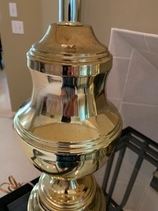 lot 8 image: Pair of Brass Table Lamps