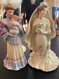 lot 13 image: Barbies and Lenox Figurines