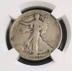 1921 WALKING LIBERTY HALF DOLLAR VG10 NGC