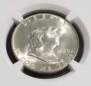 1950 FRANKLIN HALF DOLLAR MS64FBL NGC