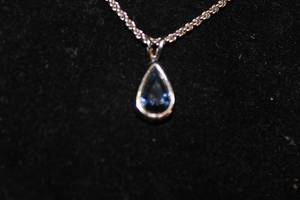 lot 57 image: Sterling Silver Necklace wBlue Tanzanite Pendant