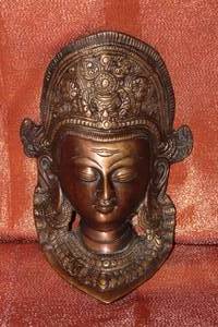 lot 87 image: Hindu Shiva Cast Metal Decorative Mask