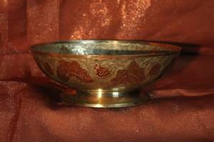 lot 154 image: Brass Etched Sarna Bowl