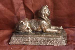 lot 75 image: Chalkware Sphinx Statue