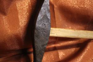 lot 10 image: Hand Forged Native American Double Sided Weapon