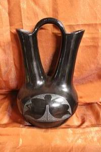 lot 23 image: Large Black Navajo Wedding Vase