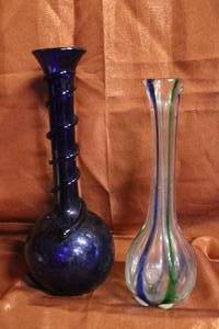lot 97 image: Two Unique Blown Glass Vases