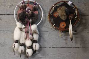 lot 150 image: Two Authentic Native American Man-Del-La Shield
