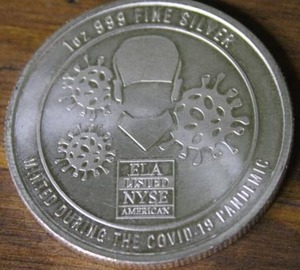 lot 58 image: Collectible 1 Troy Ounce Covid-19 Coin