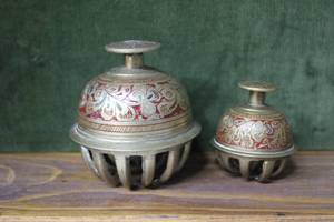 lot 117 image: Two Brass Elephant Claw Bells