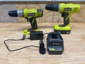 RYOBI Lot of 2 Cordless Drills. (see photos for model numbers)