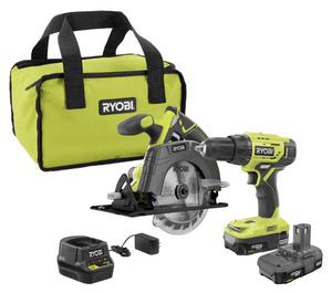 RYOBI 18-Volt ONE Lithium-Ion Cordless 2-Tool Combo Kit w DrillDriver, Circular Saw, (2) 1.5 Ah Batteries, Charger, and Bag