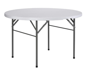 MUSCLE RACK 48 in. White Plastic Portable Fold-in-Half Folding Card Table