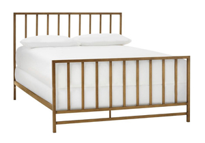 STYLEWELL Zandria Brushed Gold Metal Queen Bed with Slats (63.19 in W. X 48.03 in H.)