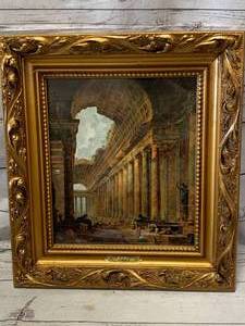 lot 8 image: Antique Framed The Old Temple 17 12 x 19 12
