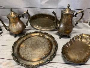 lot 29 image: Tea  Coffee Pots & Platters