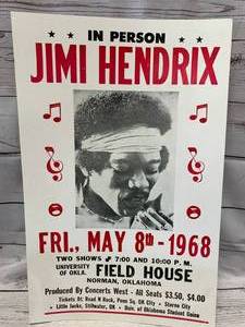 lot 80 image: Jimi Hendrix Poster on Heavy Stock 14 x 22