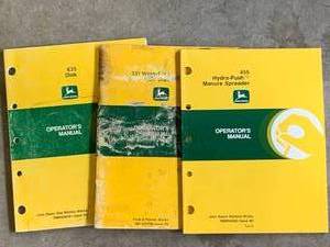 lot 93 image: Lot of 3 John Deere Manuals ($15 to $40 each on ebay)