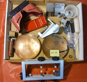 lot 50 image: Miscellaneous Clamps, Copper Dishes and other Items