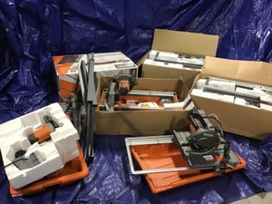 Pallet with Ridgid Tile Saws open Boxes customer returns see pictures