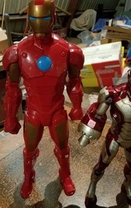 lot 210 image: Two Iron Man Action Figures - One 20 inches Tall and the other 15 inches Tall