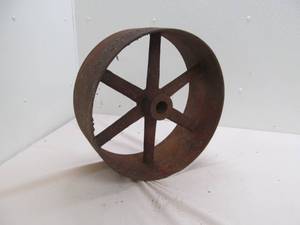 Antique saw mill belt pulley