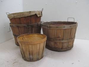 vintage wood baskets