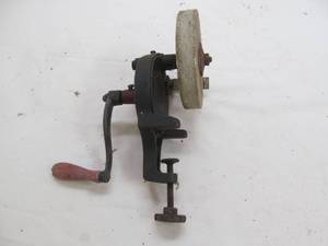 vintage clamp on bench grinder