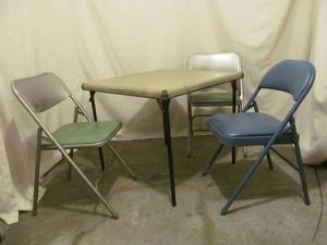 card table, chairs