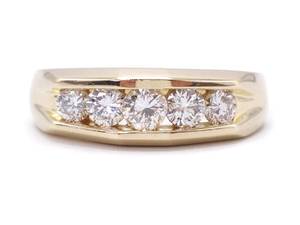 High Grade 1 Carat Mens Diamond Ring in Heavy 14k Yellow Gold $4950