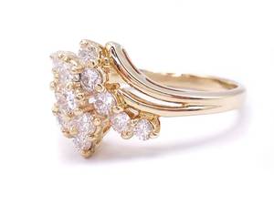 High Quality Diamond Cluster Estate Ring in 14k Yellow Gold $4250