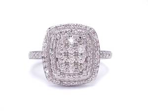 12 Carat Diamond Cluster Estate Ring in White Gold