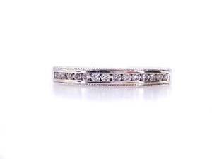 Pretty Milgrain Diamond Band 14k White Gold $1799