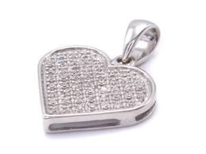 Scintillating Diamond Heart Shaped Estate Pendant in 14k White Gold $2200