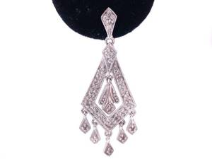 Spectacular Diamond Antique Styled Dangle Earrings in White Gold $1950