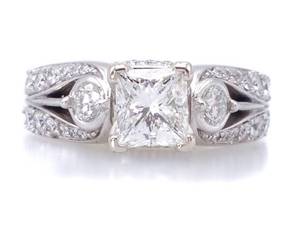 High-Grade 2 Carat Diamond Estate Ring in 14k White Gold $10,250